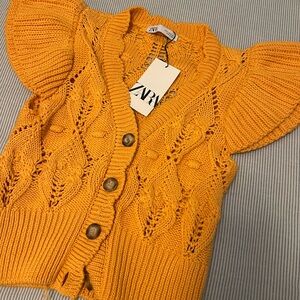 NWT Zara Women's Orange Knit Sweater